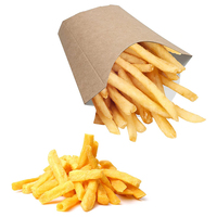 Boîte d'emballage pour frites en papier kraft rigide biodégradable et recyclable, personnalisée, avec gaufrage, pour la restauration à emporter