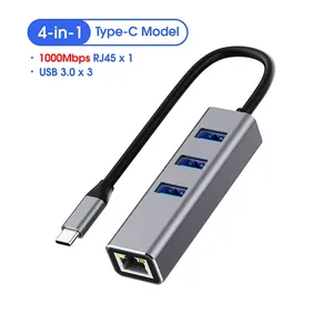 4 trong 1 <span class=keywords><strong>USB</strong></span> C <span class=keywords><strong>HUB</strong></span> 3 cổng <span class=keywords><strong>USB</strong></span> <span class=keywords><strong>3.0</strong></span> Splitter LAN RJ45 1000Mbps <span class=keywords><strong>network</strong></span> Adapter Gigabit Ethernet <span class=keywords><strong>Hub</strong></span> Extender cho PC Mac cửa sổ - Product Image 4