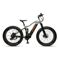 Vélo de montagne électrique à suspension intégrale de 26 pouces, moteur arrière 48V 500W, 10 vitesses, pneus larges de 4,5 pouces, frein à disque hydraulique, E-MTB