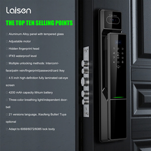 Serrure de <span class=keywords><strong>porte</strong></span> intelligente Tuya Wifi <span class=keywords><strong>Verrouillage</strong></span> <span class=keywords><strong>automatique</strong></span> de <span class=keywords><strong>porte</strong></span> en verre avec reconnaissance faciale et technologie de caméra de balayage de clavier d'empreintes digitales - Product Image 1
