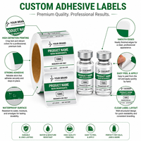 Étiquettes autocollantes personnalisées en PVC/PE découpées à la forme, imperméables, pour flacons, avec impression de logo et de nom de produit