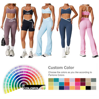 Pantalons de yoga évasés à rayures contrastées de couleur nouvelle collection 2025, rehausse les hanches, pantalons de danse de fitness d'intérieur, pantalons de sport décontractés