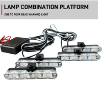 Kabellose Fernbedienung 12V LED Frontgrill Blitzwarnleuchte Tagfahrlicht IP65 Wasserdicht 6W ABS/PMMA