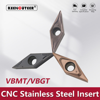 Outils de tournage externes en alliage dur avec revêtement composite KEENCUTEER VBMT pour le finissage de surface de l'acier sur les tours CNC