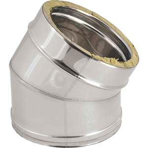 Coude en acier inoxydable à double paroi 45 ° Bend Intern. Ø 130-Ext. Soudure Pn16 Astm de connexion de fer de fil de Ø 180 Bsp peint - Product Image 1