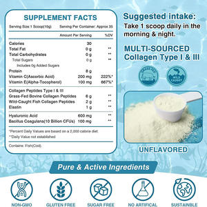 Poudre de Collagène <span class=keywords><strong>Marin</strong></span> à Succès Commercial, Prise en Charge OEM, Bénéfices pour la Croissance Capillaire des Adultes, Durée de Conservation de 24 Mois, 350g, 10g - Product Image 2