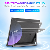 AHXJKA Monitor Portabel Layar Ganda 15,6 Inci 1920x1080 FHD 60Hz dengan Dudukan Terintegrasi Kabel USB-C Tunggal untuk Win dan Mac