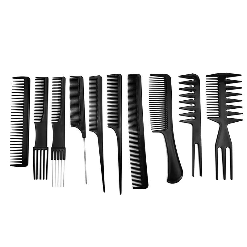 Barbershop Hair Cutting Comb Precise haircut comb Full Set styling Hair Cutting Hot Comb Kit 10pcs