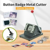 Machine manuelle de fabrication de badges carrés de 55 mm, entièrement en métal, pour badges en tôle, avec moule et presse à boutons