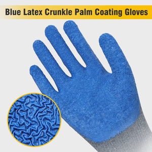 Gants de Travail XINGYU, Jauge 10, Noirs, Lisses, Paume Demi-Enduite de Latex, Enduits de Latex Crêpé, pour la Pêche et le Travail - Product Image 2