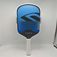 Ventes en gros de raquettes de pickleball en fibre de carbone T700 intégrées, allongées, à pressage à chaud, de couleur bleue, pour adultes et enfants