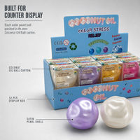 Balle anti-stress en satin perlé à l'huile de coco, jouet sensoriel souple, boîte de 12 pièces, 8 x 6 cm, pour enfants
