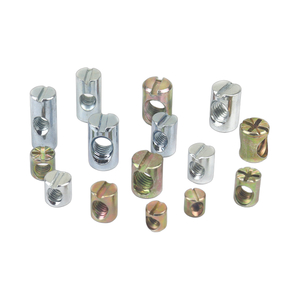 Écrou cylindrique fendu en acier au carbone et alliage <span class=keywords><strong>de</strong></span> zinc, écrou transversal pour l'assemblage <span class=keywords><strong>de</strong></span> meubles <span class=keywords><strong>de</strong></span> berceau et <span class=keywords><strong>de</strong></span> bibliothèque - Product Image 1