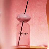Diffuseur de parfum en verre sphérique rose personnalisé 50 ml, parfum de rose, conteneur d'arôme, emballage à marque privée pour les marques de décoration intérieure
