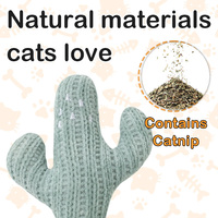 Jouet interactif en peluche pour chatons, motif cactus, en velours côtelé doux, résistant aux morsures, pour l'autodivertissement - Vente en gros