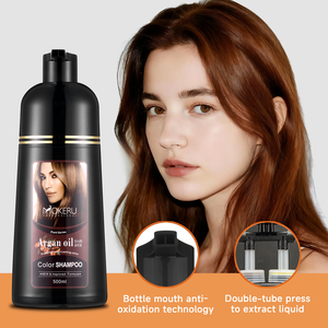 MOKERU Shampooing Colorant Semi-Permanent à l'Huile d'Argan, Teinture Naturelle, Traitement Lissant aux Herbes, 500ml – Offre Spéciale - Product Image 2