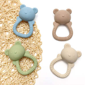 Hochet de dentition pour bébé en silicone de qualité alimentaire, forme d'animal de dessin animé, jouet musical éducatif sensoriel, écologique, facile à nettoyer - Product Image 5