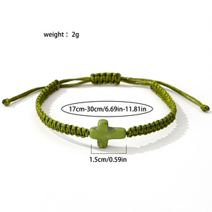 Vente en gros de bracelets et de bracelets tressés croisés en pierre naturelle ajustables à la mode bijoux à breloques pour hommes et femmes cadeaux - Product Image 2