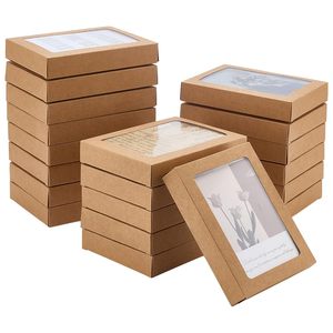 Caja Plegable <span class=keywords><strong>de</strong></span> Papel Kraft con Ventana Transparente <span class=keywords><strong>de</strong></span> PVC al por Mayor <span class=keywords><strong>para</strong></span> Marcos <span class=keywords><strong>de</strong></span> Fotos, <span class=keywords><strong>Sobres</strong></span>, Galletas, Dulces, Postales, Regalos, Almacenamiento y Embalaje - Product Image 3