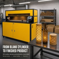 Graveur laser CO2 rotatif industriel pour grandes pièces cylindriques, axe de rotation à 360 degrés, découpe laser CNC Delta pour bois et contreplaqué