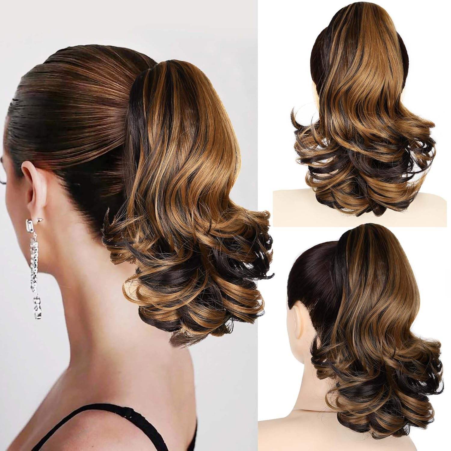 Noir-brun-brun doré-également