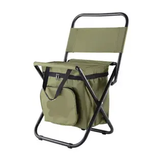 मछली पकड़ने के लिए दस्त के साथ कूलर बैग आउटडोर खेल पिकनिक शिविर Foldable कुर्सियों बाक़ी के साथ पोर्टेबल निविड़ अंधकार इन्सुलेशन बैग