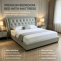 Letto matrimoniale americano in pelle, per camera da letto principale, in lino, 1.8m/1.5m, in legno massello, moderno, semplice, europeo, morbido
