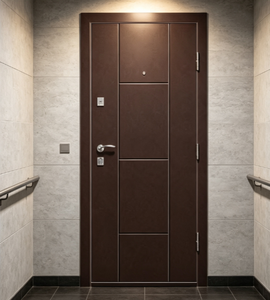 Porte de sécurité minimaliste en acier Qifan avec conception antivol pour entrée extérieure, style battant, ouverture manuelle, surface finie - Product Image 4