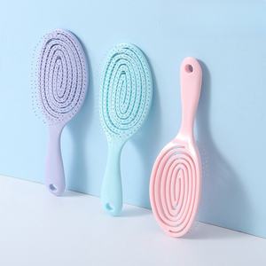 Diskon besar-besaran 5 warna kustom bantal plastik pegangan nyaman sikat rambut basah dan kering anti kusut - Product Image 2