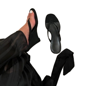 Sandali con Zeppa Personalizzati alla Moda per Donna, Infradito con Punta Tonda per Taglie Grandi, Ciabatte con Tacco per Feste ed Eventi Eleganti - Product Image 6