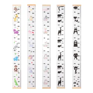 Customization Wood Frame Fabric Canvas Height Measurement Ruler Baby Child's Room Decoration