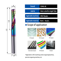 6mm freze kesicisi oyma makinesi tek bıçak flüt matkap uçları Cnc Router kesme Bit Cnc freze kesiciler 6mm