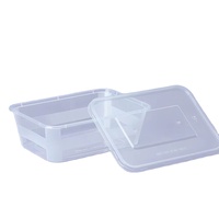 Conteneur alimentaire rectangulaire jetable avec couvercle