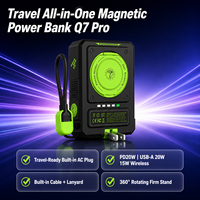 Batterie externe 10000mAh avec logo et couleur personnalisés ODM/OEM, charge rapide PD 20W avec câbles intégrés et approuvée par les compagnies aériennes, vente en gros B2B