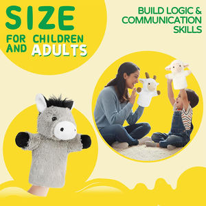 Marionnette en peluche éducative et amusante pour bébé, âne en peluche personnalisé, jouet doux pour jeu de rôle interactif et racontage d'histoires - Product Image 2