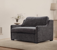 Canapé-lit convertible moderne gris inclinable et pliable avec matelas extractible et cadre métallique pour salon et hôtel