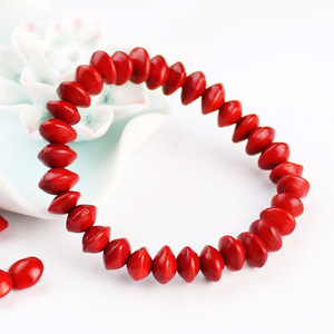 <b>Red</b> Heart Bodhi Seed Beads <b>Bracelet</b> Elastic Single Strand Gift Jewelry Hangzhou Origin PTHD03 - Product Image 4