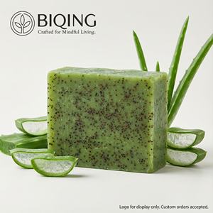 Jabón Exfoliante de Aloe Vera Orgánico con Partículas Exfoliantes de Café, Jabón en Barra de Limpieza Profunda para <span class=keywords><strong>el</strong></span> Cuidado Corporal y <span class=keywords><strong>el</strong></span> Acné - Product Image 1