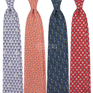 Mens Designer Branded Flower Neck Tie Sale Animal Pattern Custom Screen Printing Ties For Men Silk