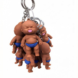 Porte-clés bébé dessin animé Natasha en plastique rouge, pendentif mignon pour sac à couches - Product Image 3