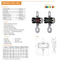 Báscula de Grúa de Precisión Impermeable, Capacidad de 100 kg, Pantalla LCD/LED de 115 mm, Tara Remota para Pruebas en Laboratorios Húmedos, OEM ODM Junebreath