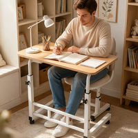 Table de chevet ergonomique, durable, mobile et réglable en hauteur, bureau simple pour chambre à coucher, usage domestique, bureau d'étude pour dortoir étudiant