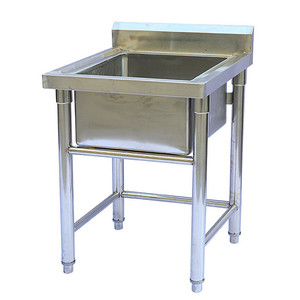 Sus 304 201 thép không gỉ freestanding Tiện ích công nghiệp duy nhất Bát thương mại bồn rửa nhà bếp 1 ngăn bát Handmade bồn rửa - Product Image 4