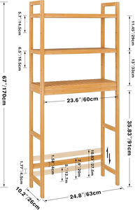 Prodotti all'Ingrosso: Moderno <span class=keywords><strong>Scaffale</strong></span> da Bagno Universale in Bambù Naturale, Ripiano per WC, Scaffalatura per Toilette - Product Image 3