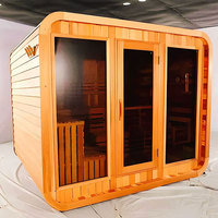 Sauna modulaire en bois en forme de cube avec vapeur sèche et chauffage 9KW