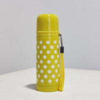 Bouteille d'eau en acier inoxydable à double isolation sous vide, motif circulaire à pois, mignonne pour enfants, très vendue, de haute qualité