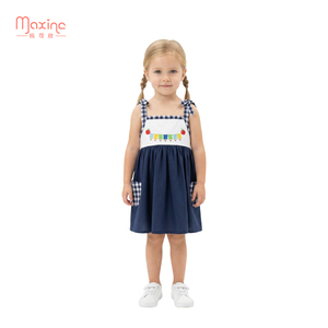 Vestido de Algodón Orgánico para Niñas con Bolsillo y Bordado de Regreso a la Escuela, Último Estilo, Ropa Infantil, Vestidos de Verano para Niñas - Product Image 2