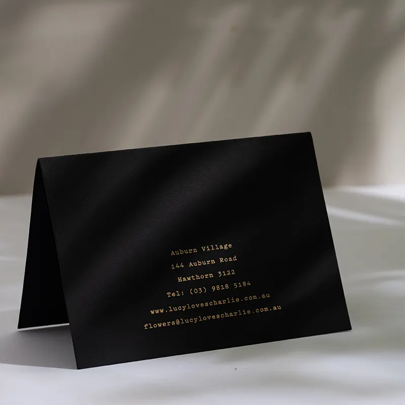 Kartu lipat foil emas kertas tekstur kualitas tinggi kustom pencetak logo elegan kartu undangan pernikahan kartu ucapan hadiah