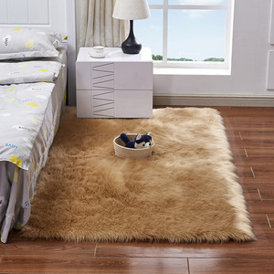 Alfombra de Pelo Sintético Shengxi Rectangular 5925651117, Moderna, Lavable, para Sala de Estar o Dormitorio, de Color Sólido, con Pelo Largo, para Interiores - Product Image 3