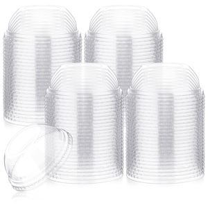 En stock, couvercles jetables transparents en plastique PET pour gobelets à bubble tea - Product Image 1